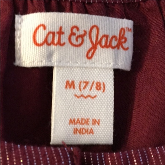 Cat & Jack Sparkle Long Sleeve Peasant Blouse Top - Picture 4 of 6